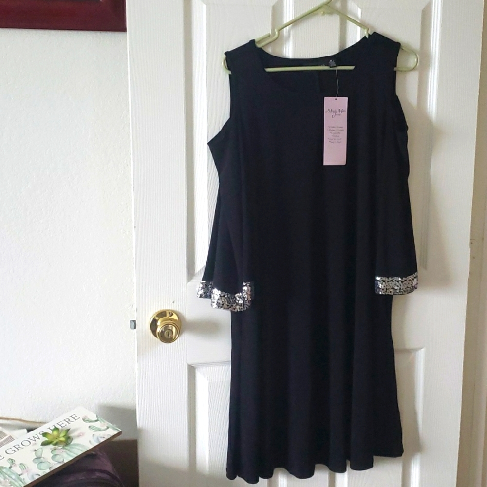Nina Leonard black dress, size x-large